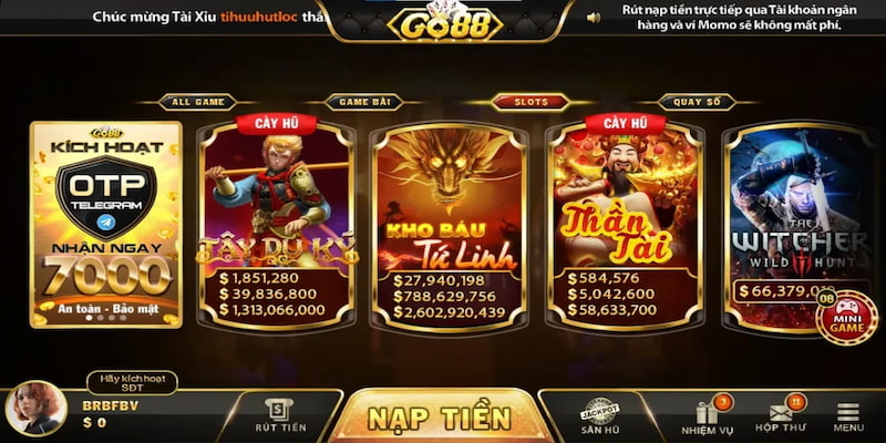 Dòng game nổ hũ hot tại GO88 thiên đường